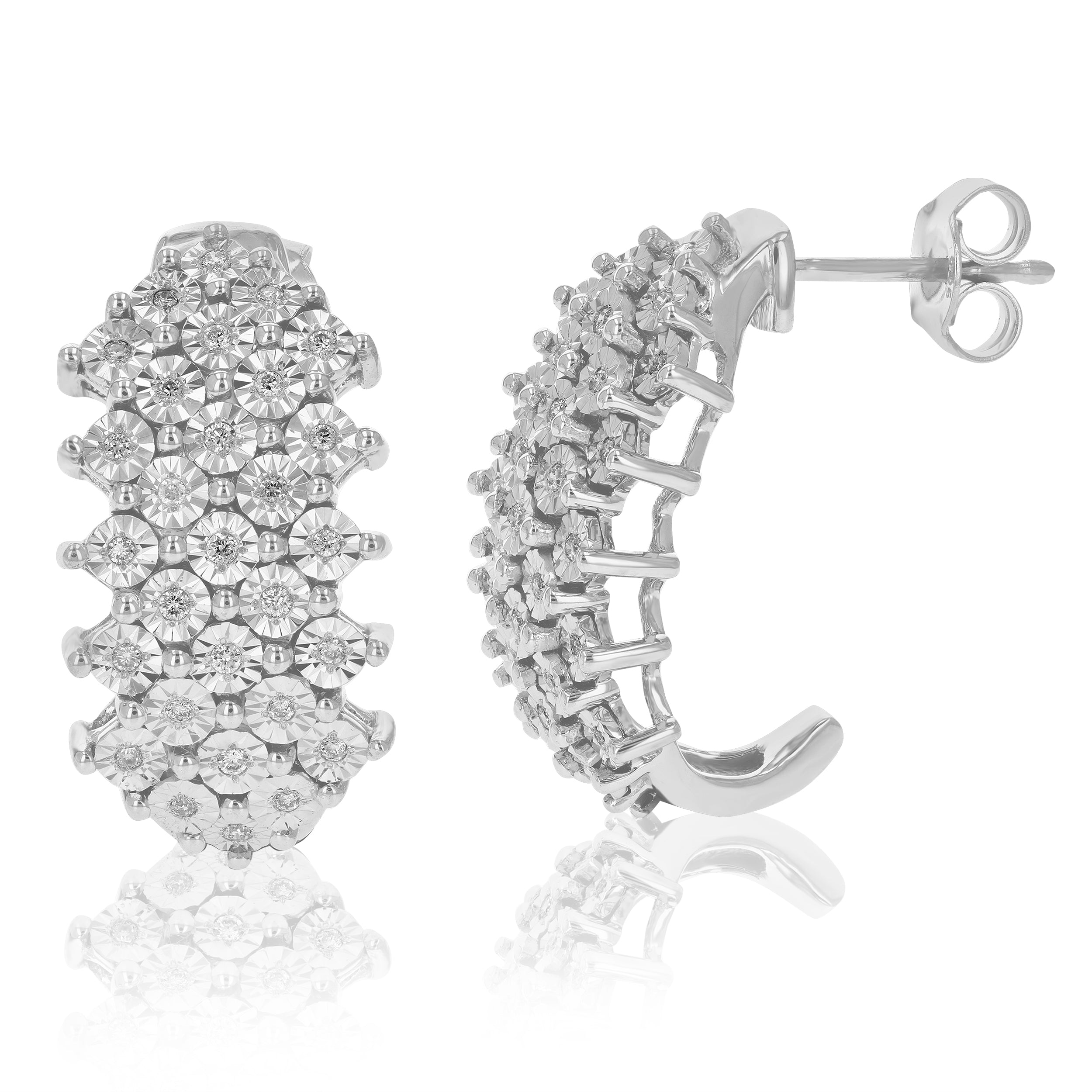 Fish Scale Diamond Dangle Earrings