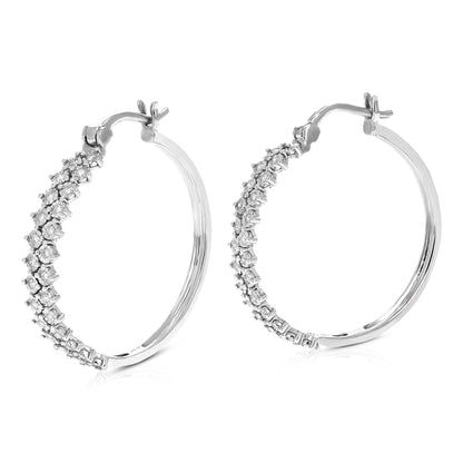 Diamond Narrow Fish Hoop Earrings