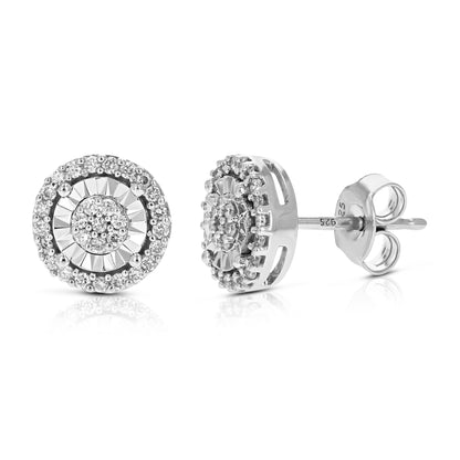 Halo Round Stud Earrings