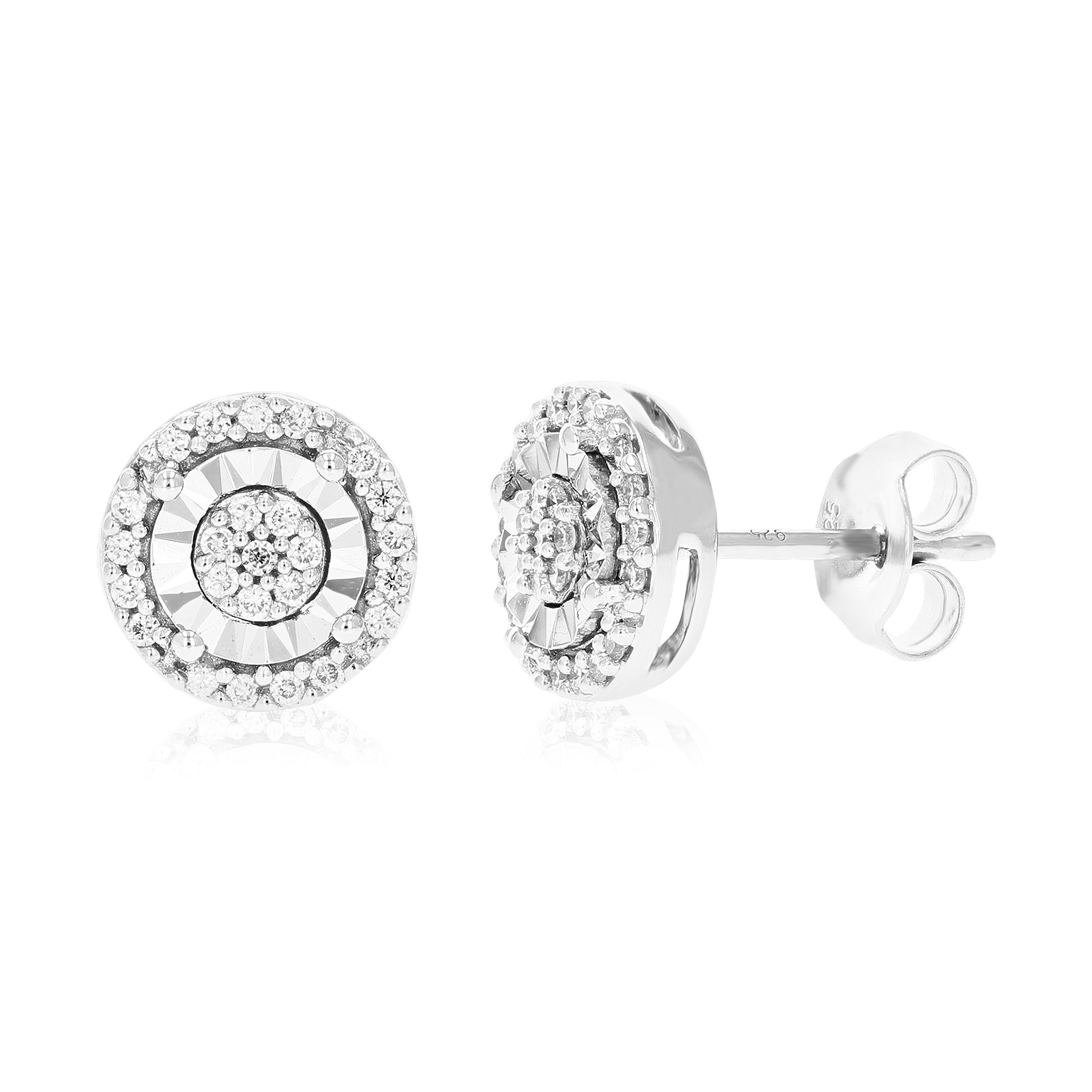 Halo Diamond Stud Composite Earrings