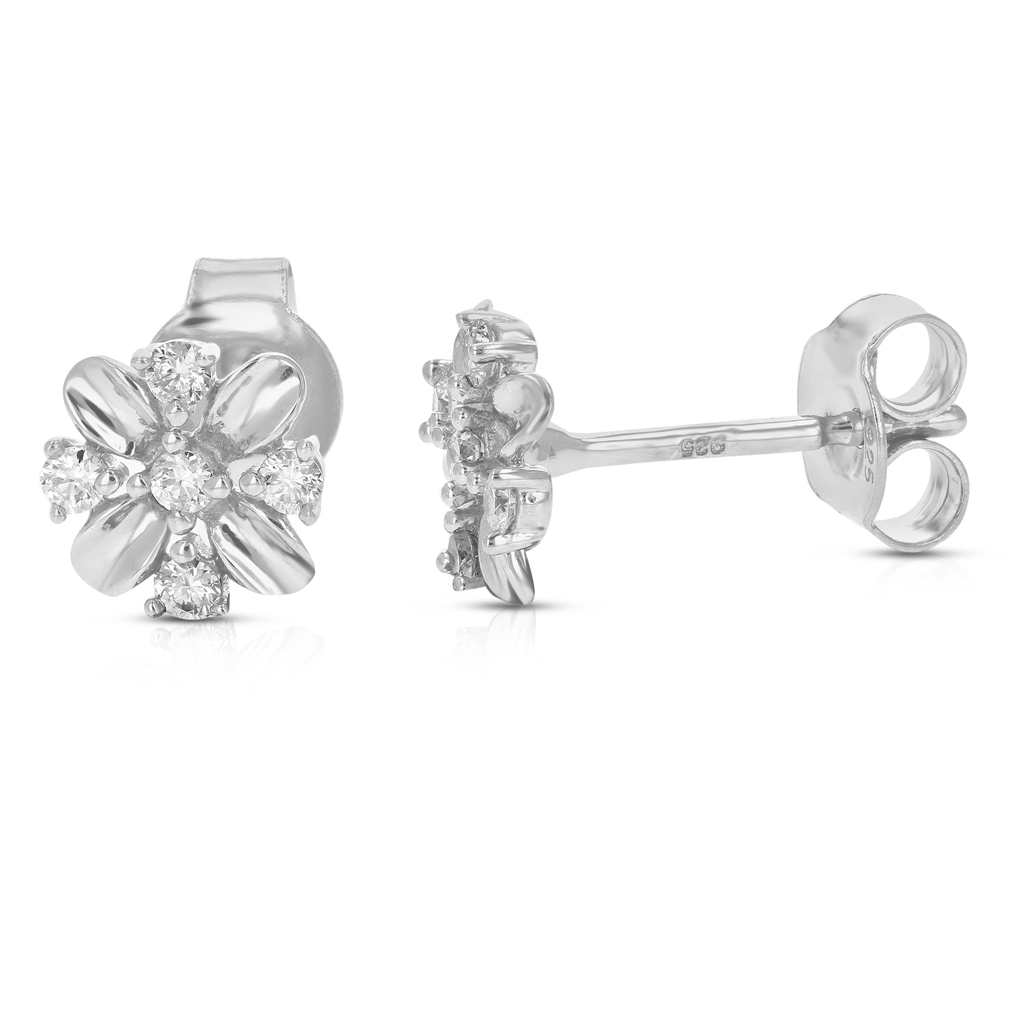 Snowflake Diamond Stud Earrings