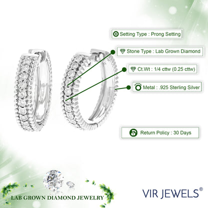 Milgrain Diamond Hoop Earrings