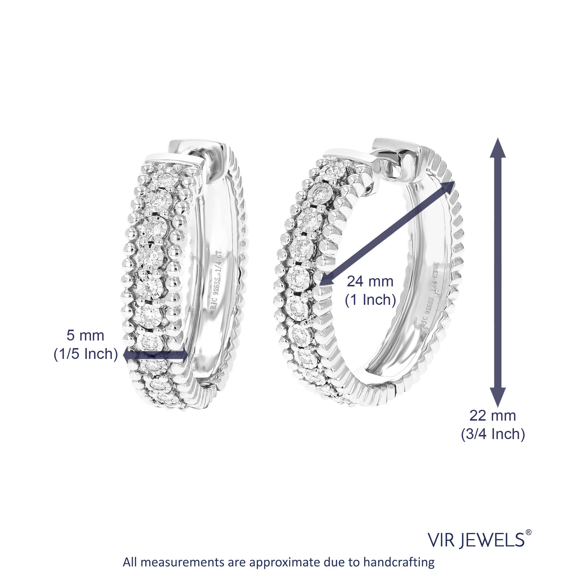 Milgrain Diamond Hoop Earrings