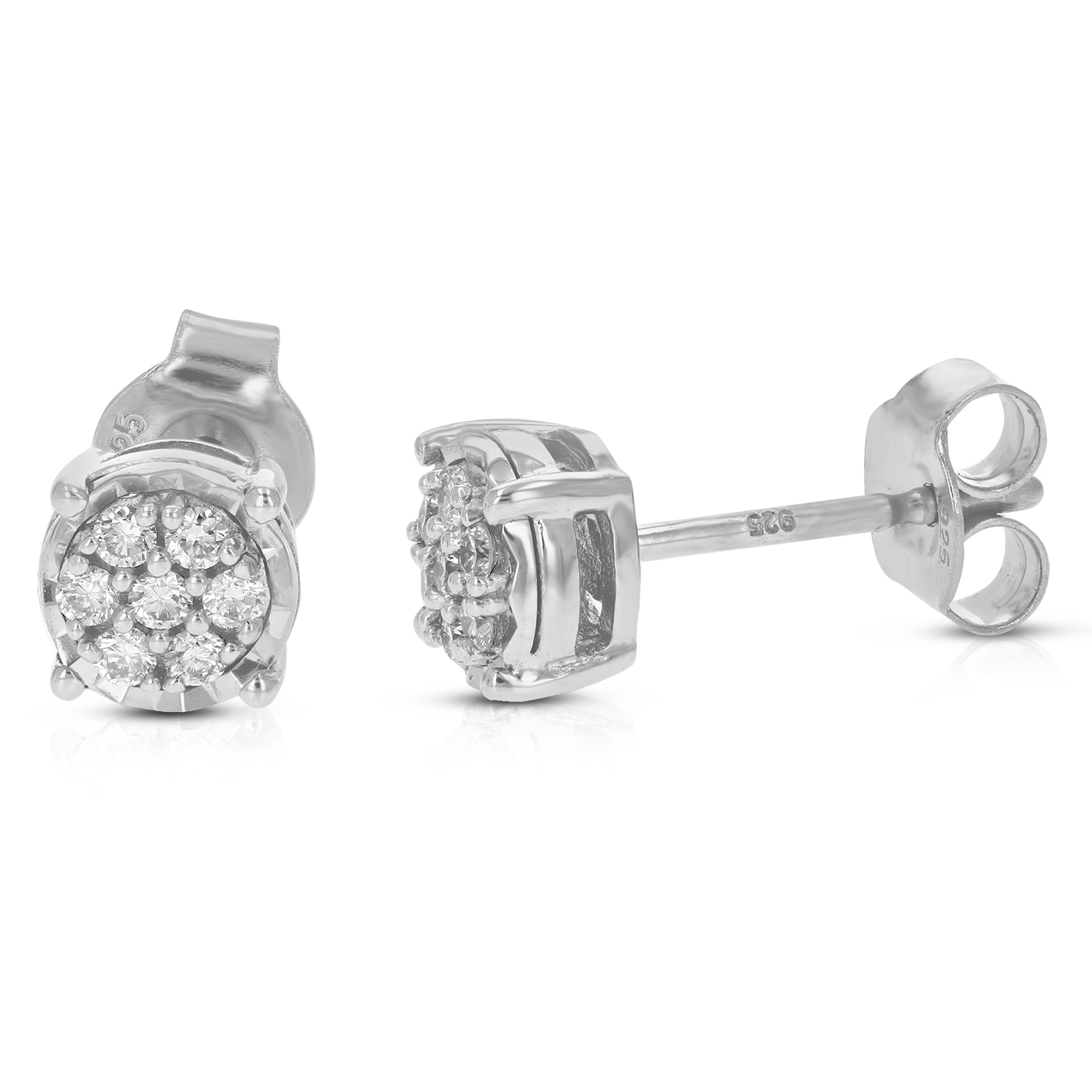 Diamond Round Stud Earrings