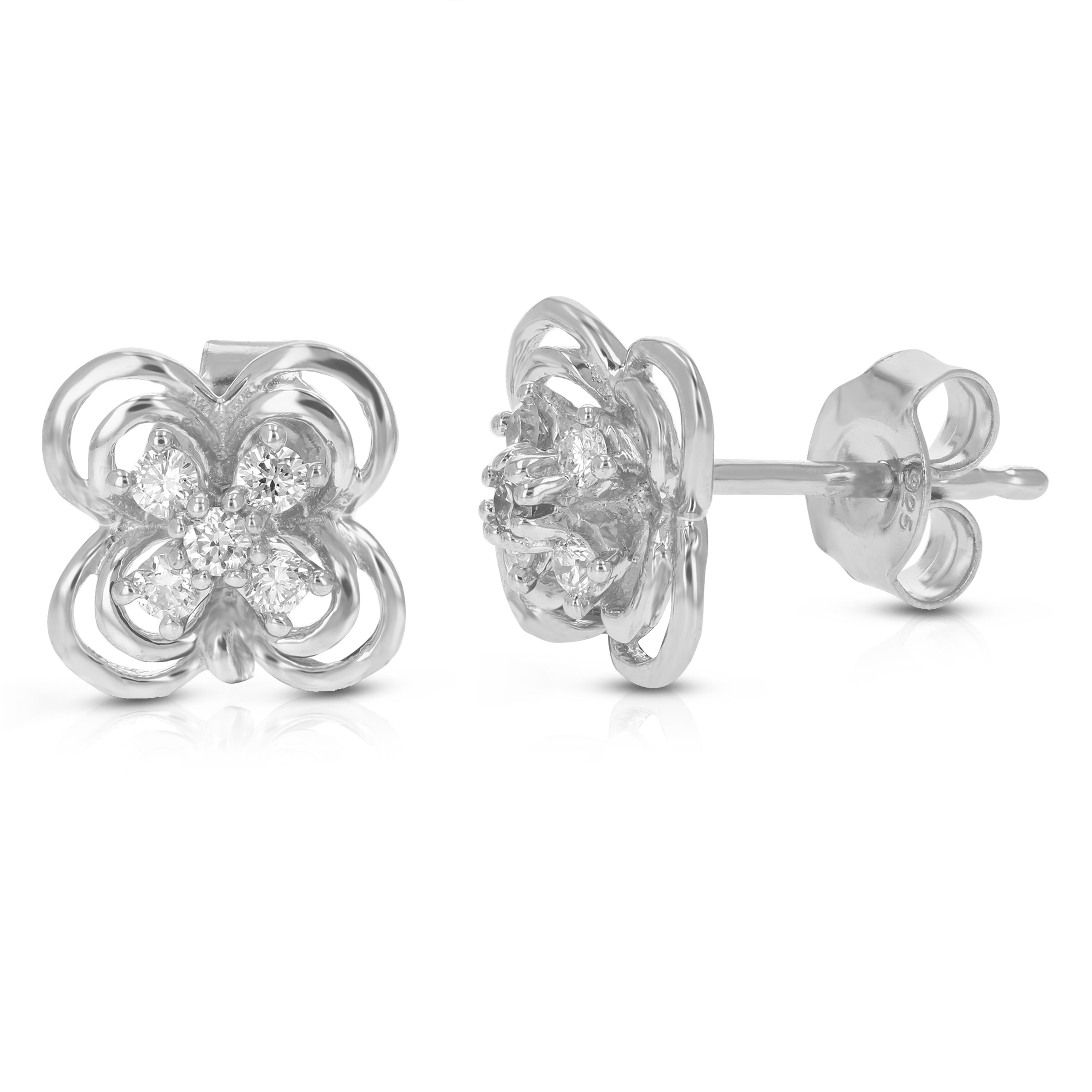 Floral Round Stud Earrings