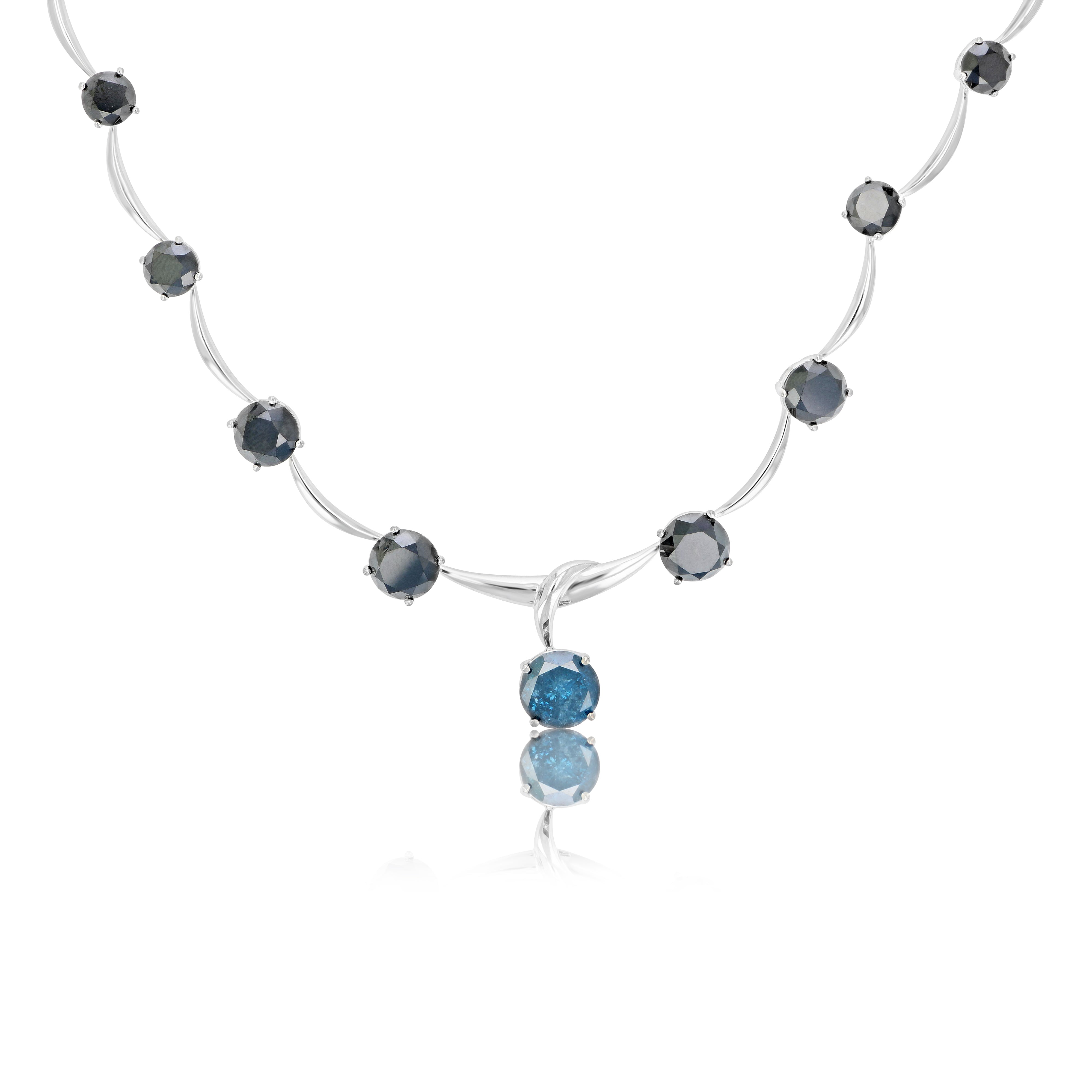 Blue & Black Diamond Necklace