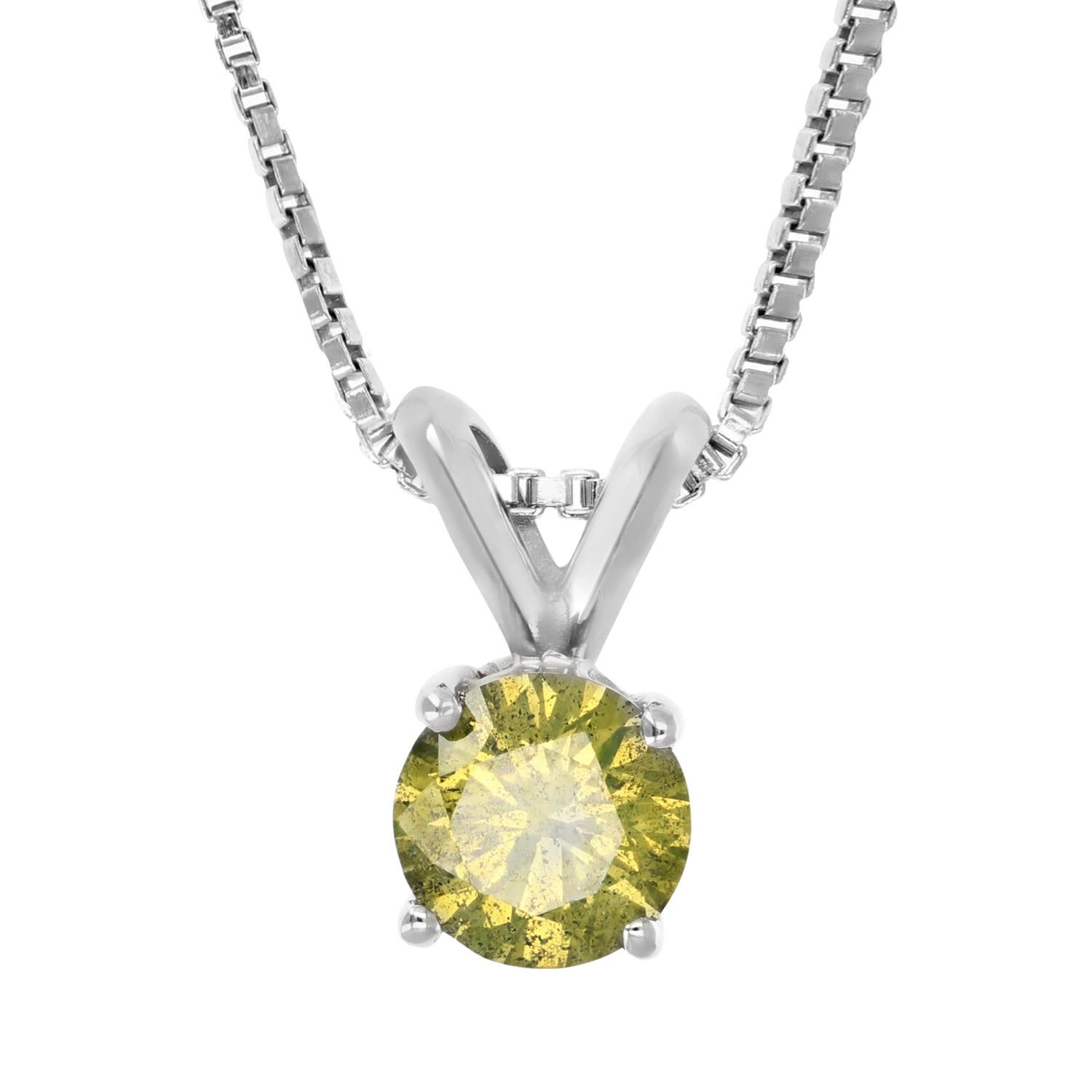 Yellow Diamond Solitaire Pendant Necklace