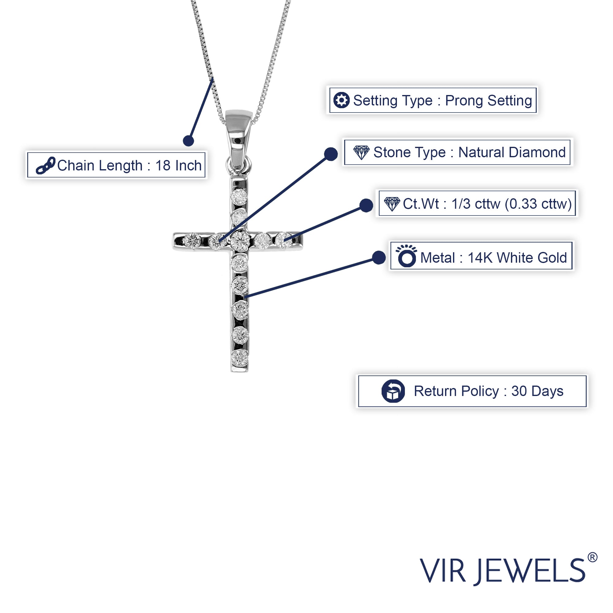 Cross Diamond Pendant Necklace