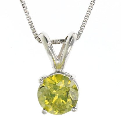 Yellow Diamond Solitaire Pendant Necklace