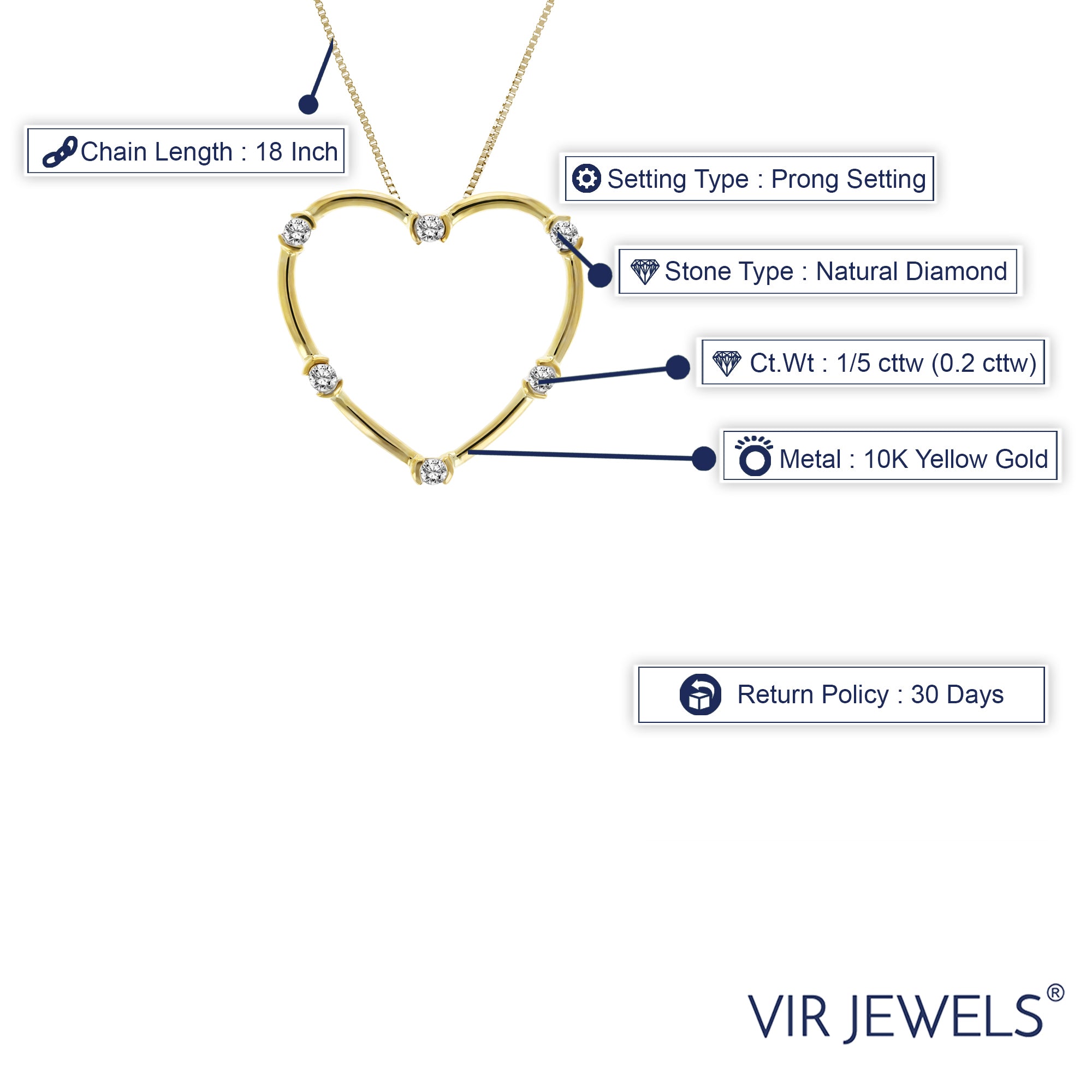 Heart Diamond Station Pendant Necklace