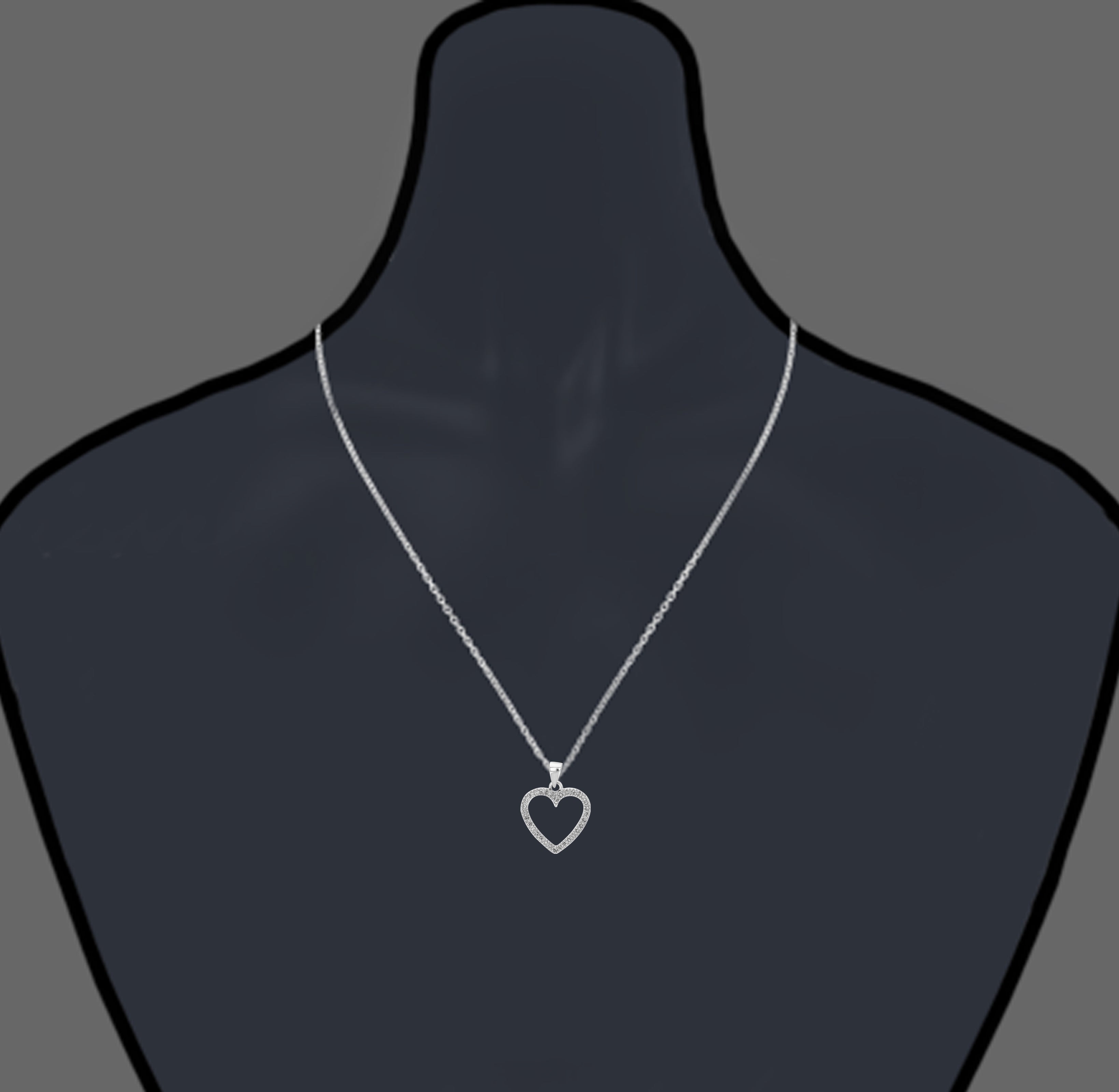 Heart Diamond Pendant Necklace