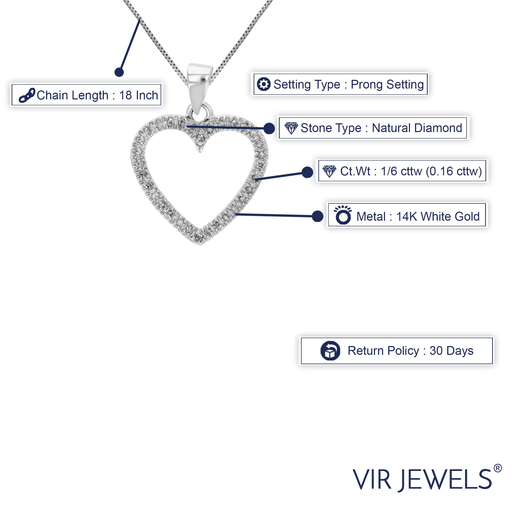 Heart Diamond Pendant Necklace