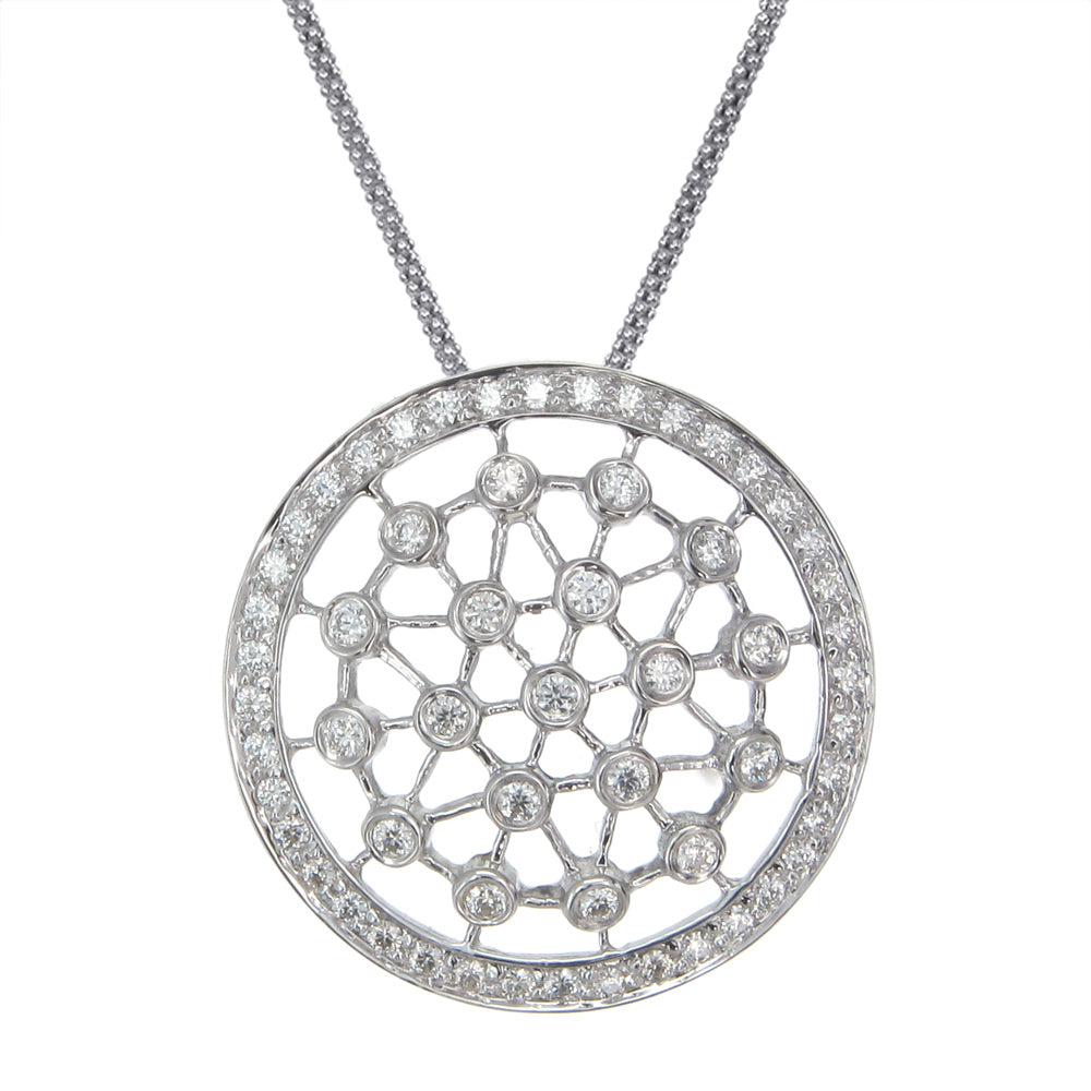 Diamond Round Pendant Necklace