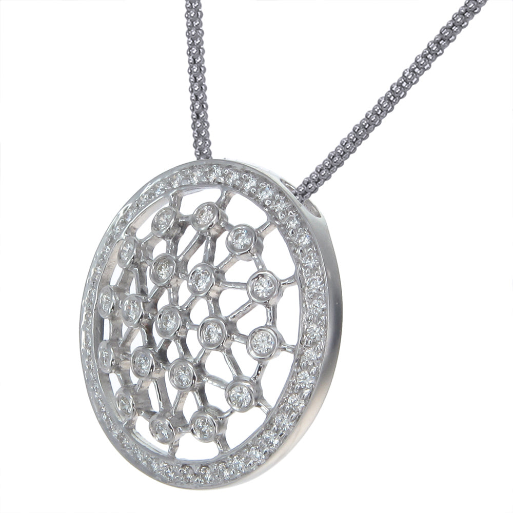 Diamond Round Pendant Necklace