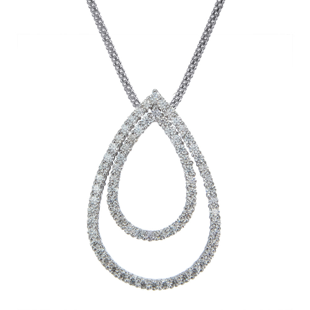 Diamond Pear Pendant Necklace