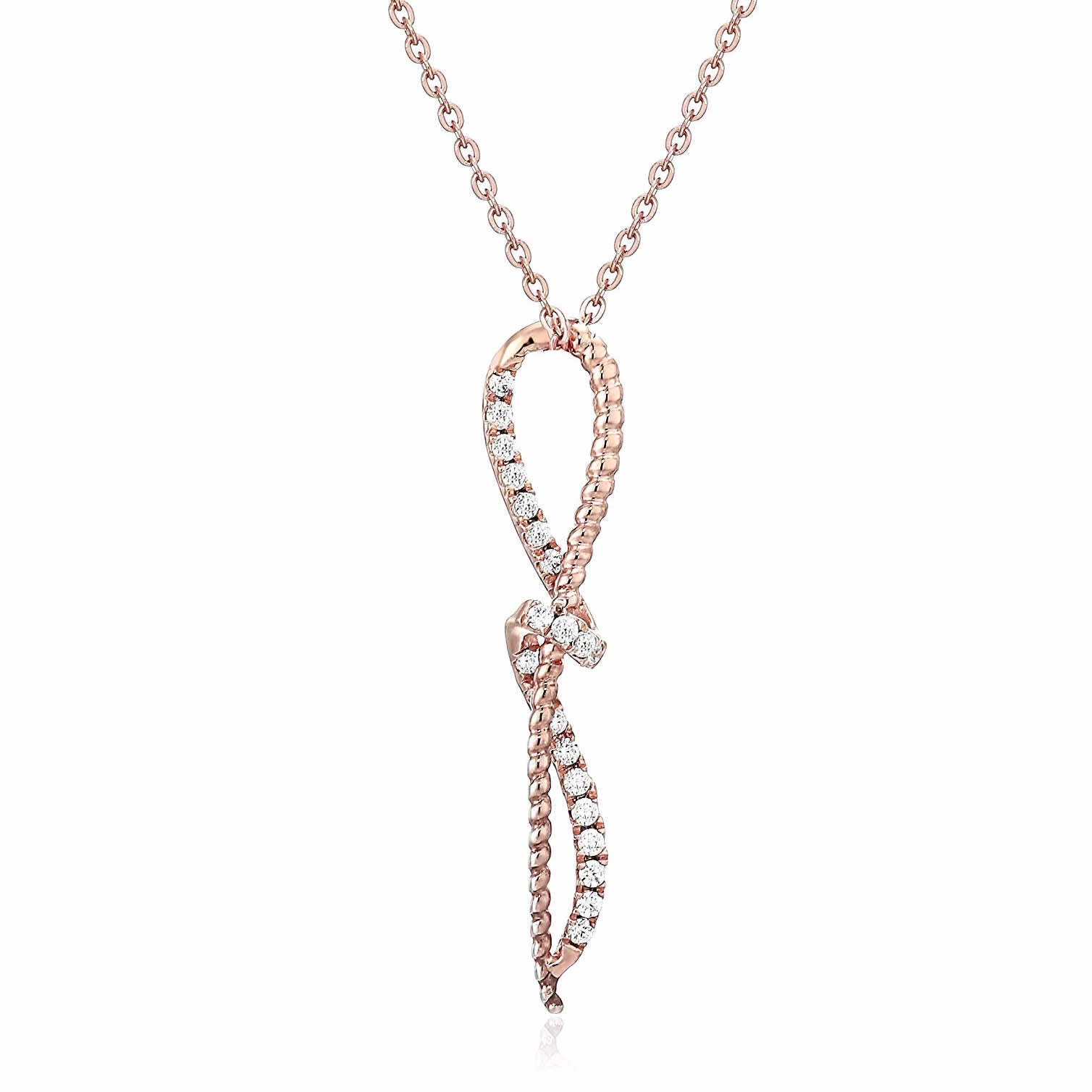 Diamond Knot Pendant Necklace