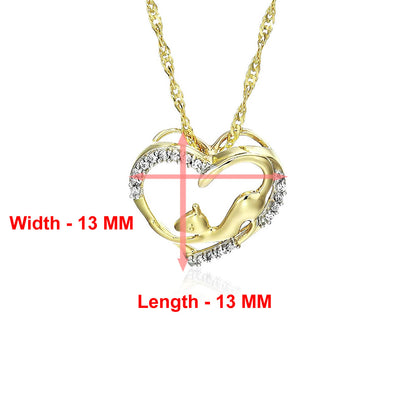 Rabbit Heart Diamond Pendant Necklace