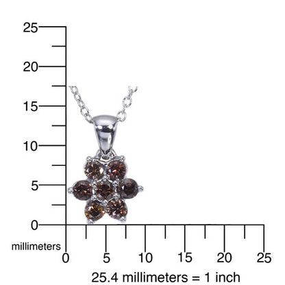 Champagne Flower Diamond Pendant Necklace