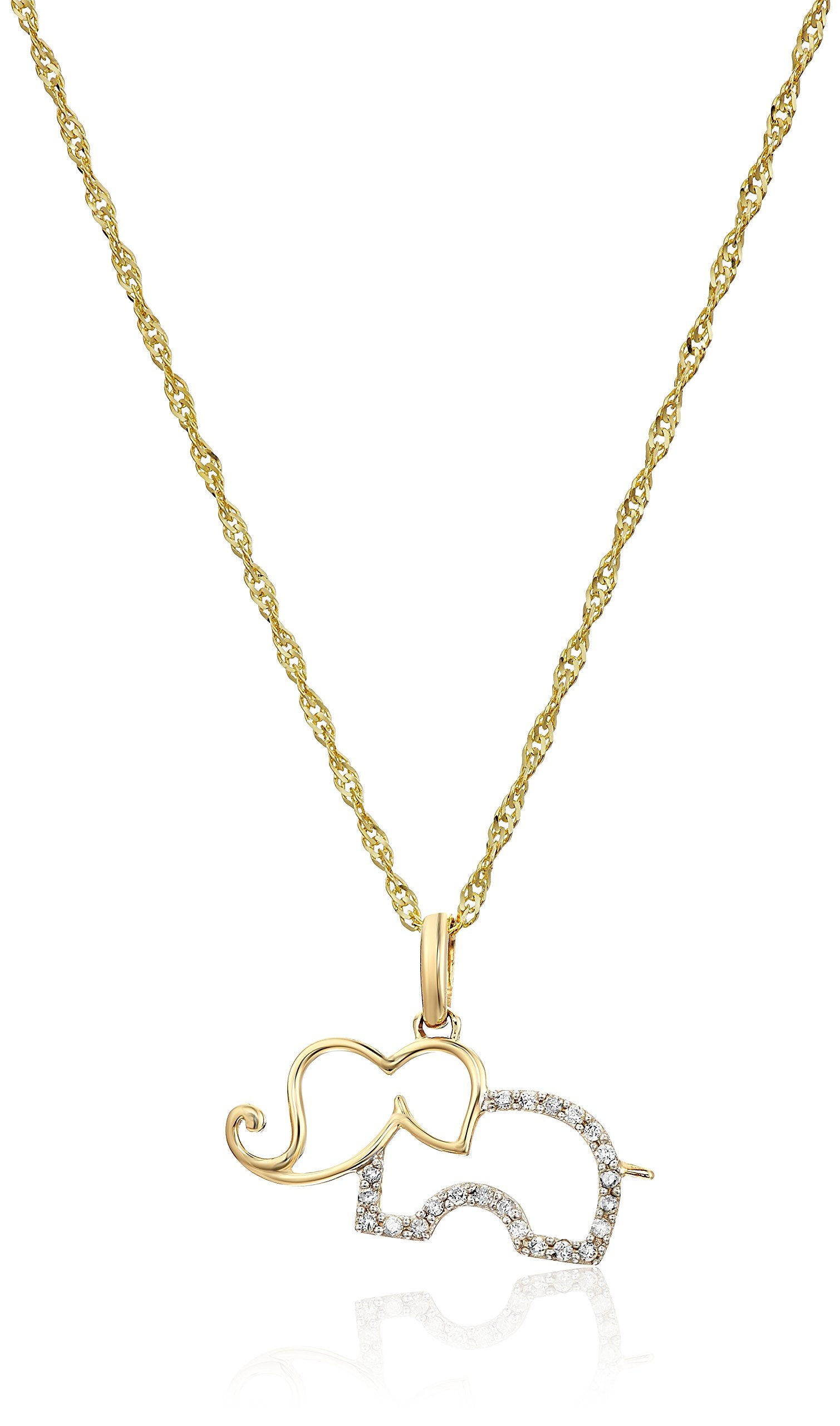 Elephant Diamond Pendant Necklace