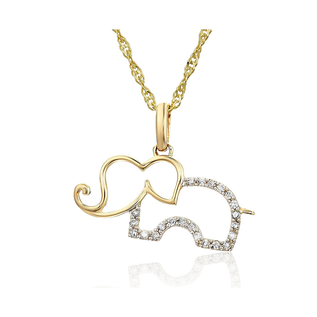 Elephant Diamond Pendant Necklace