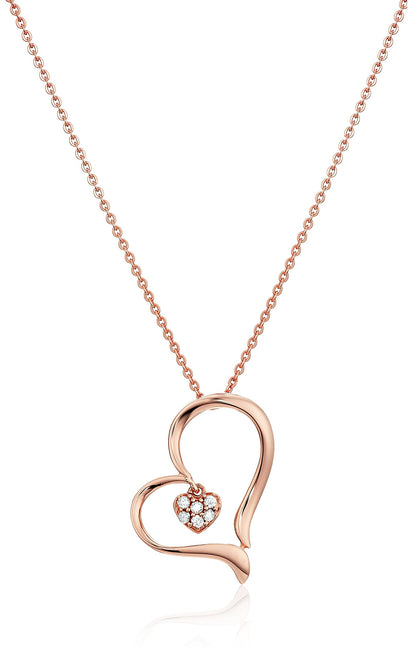 White Diamond Heart Pendant Necklace