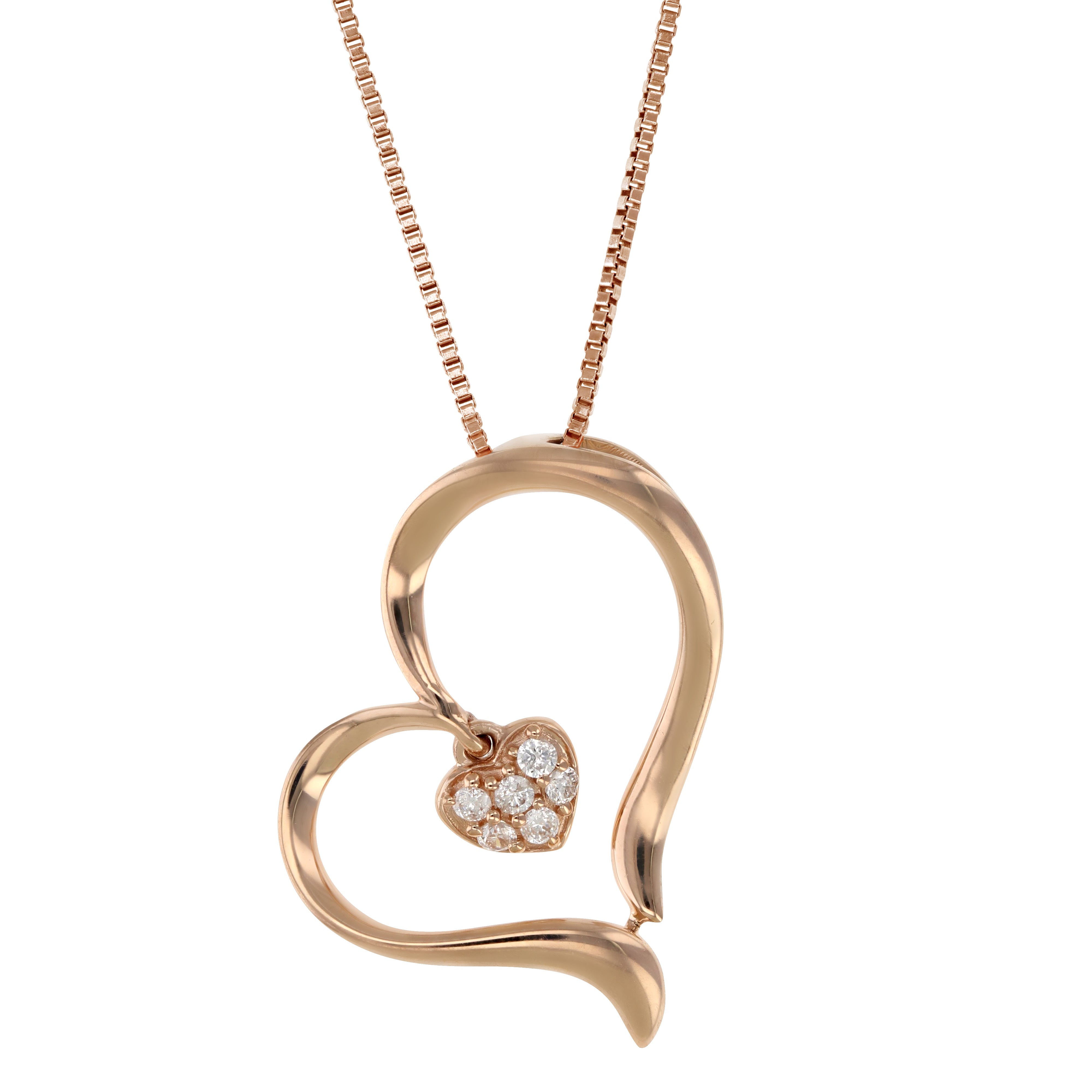 White Diamond Heart Pendant Necklace