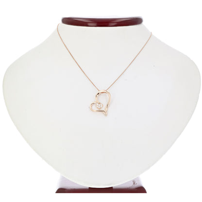 White Diamond Heart Pendant Necklace