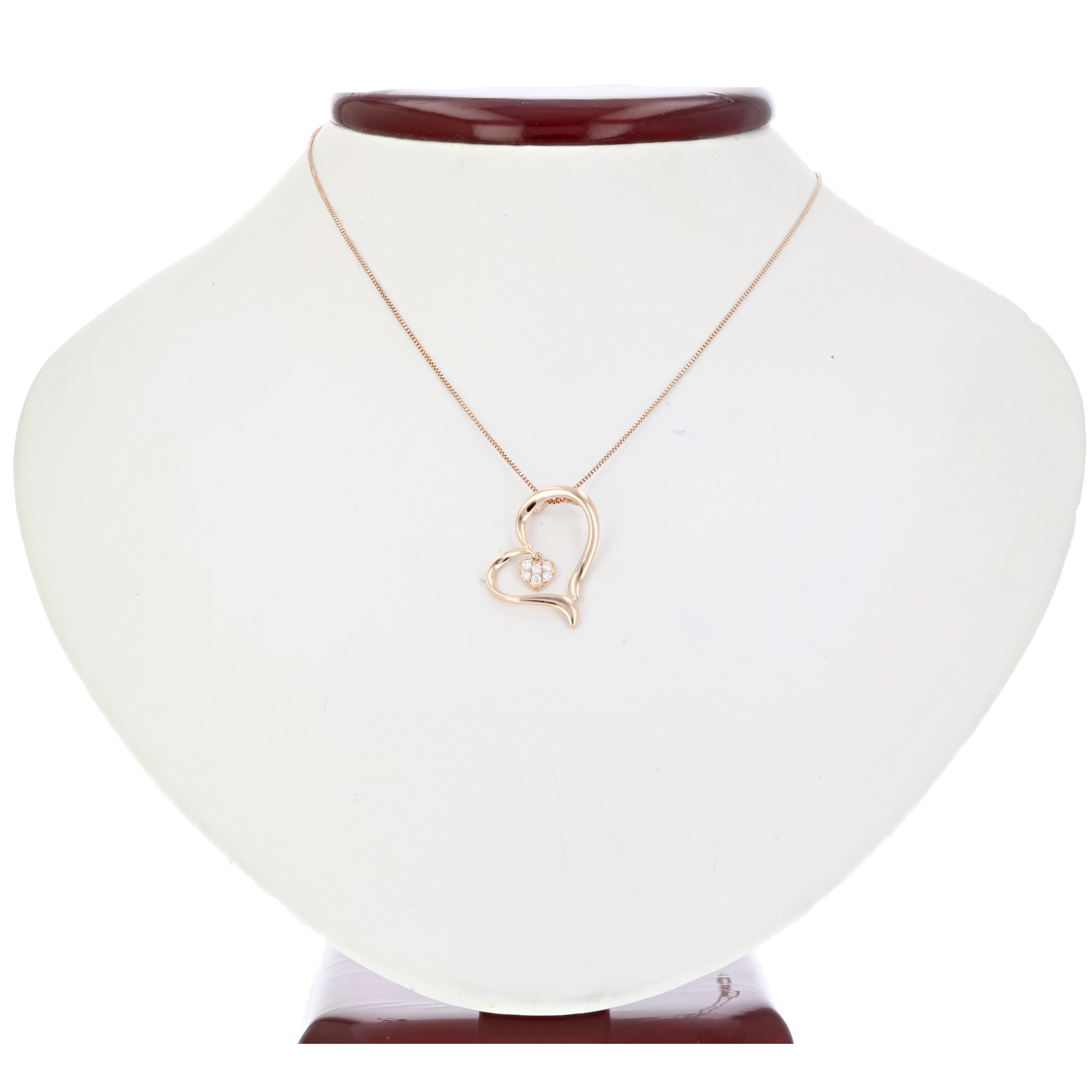 White Diamond Heart Pendant Necklace