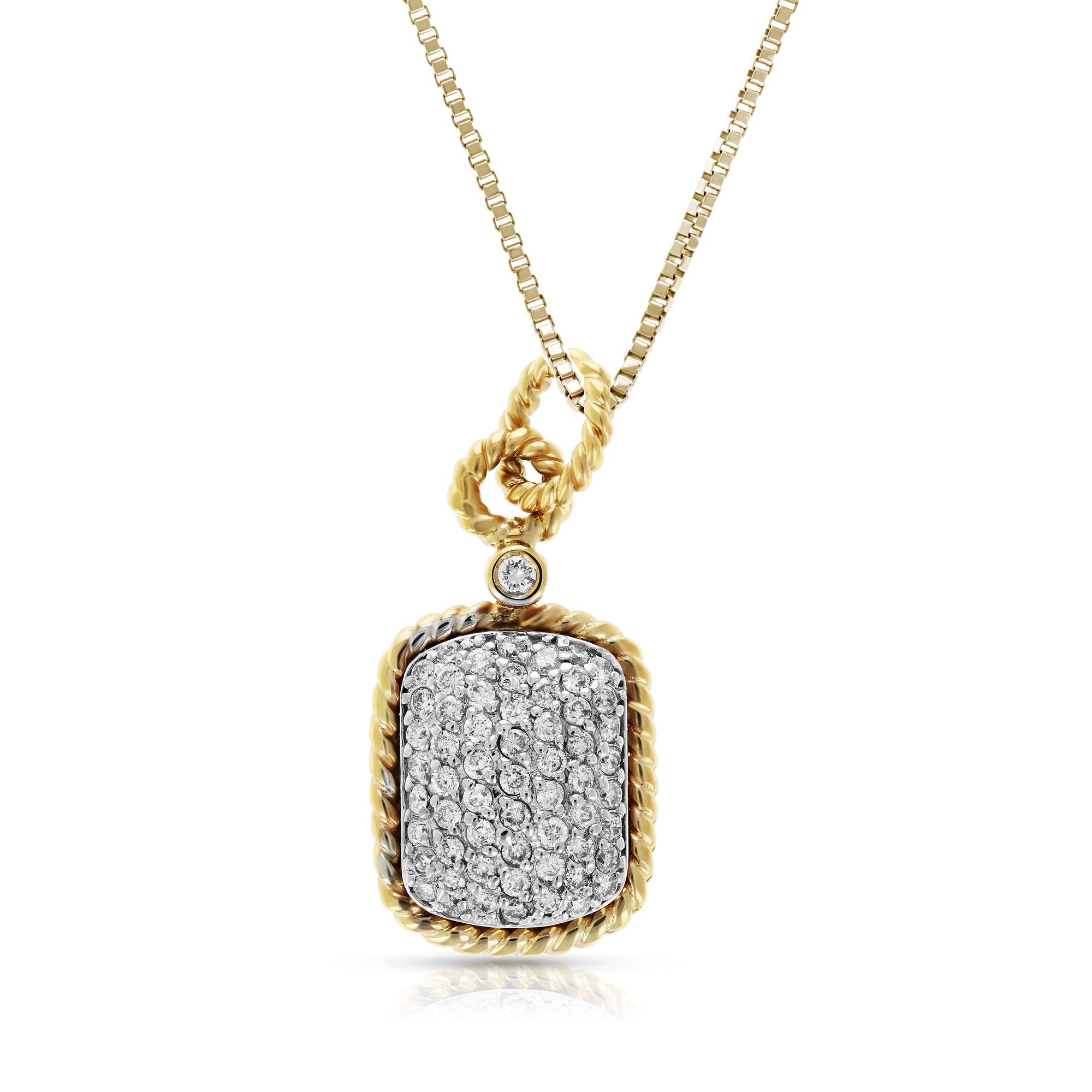 Vintage Cluster Diamond Pendant Necklace