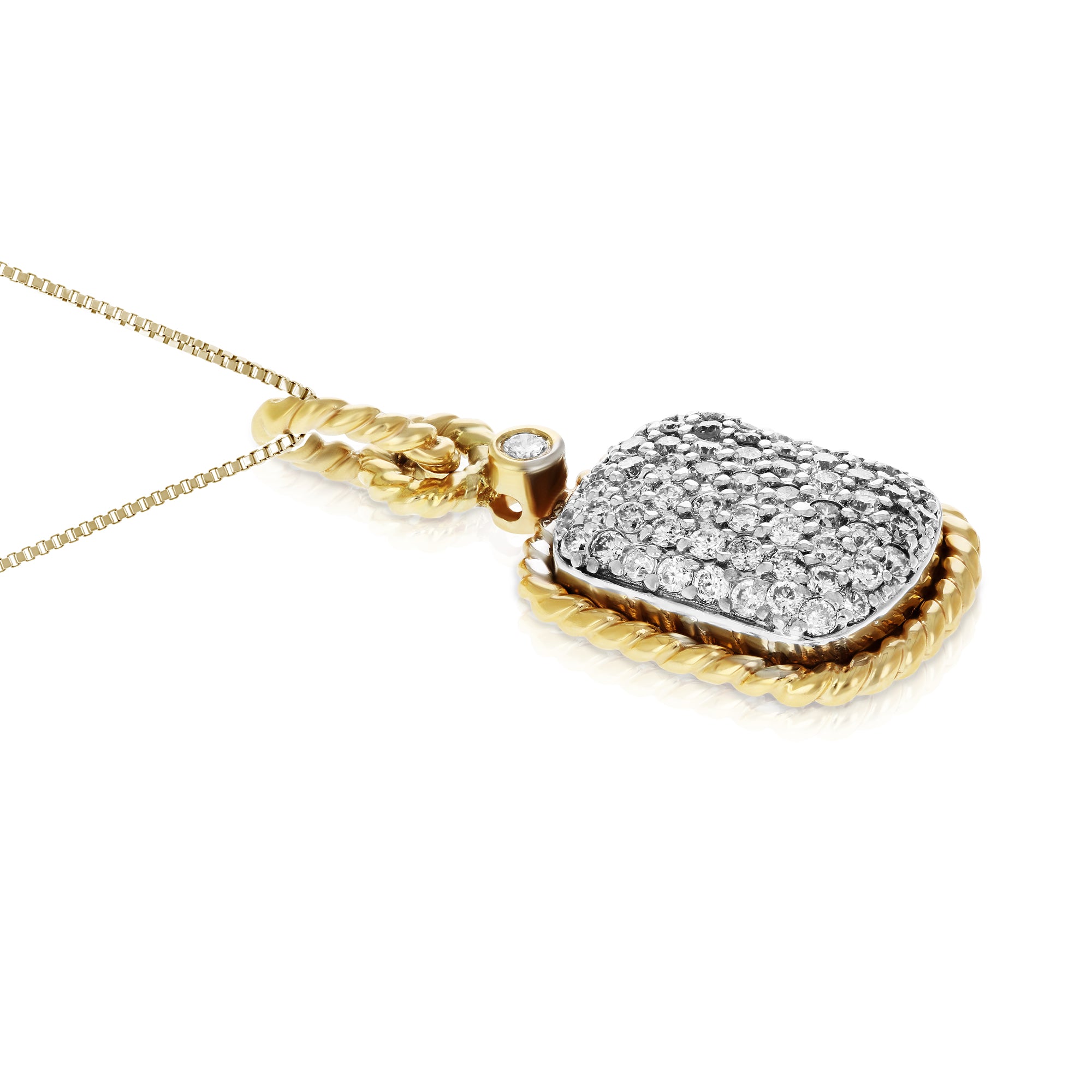 Cluster Diamond Vintage Pendant Necklace