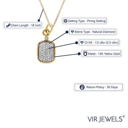 Cluster Diamond Vintage Pendant Necklace