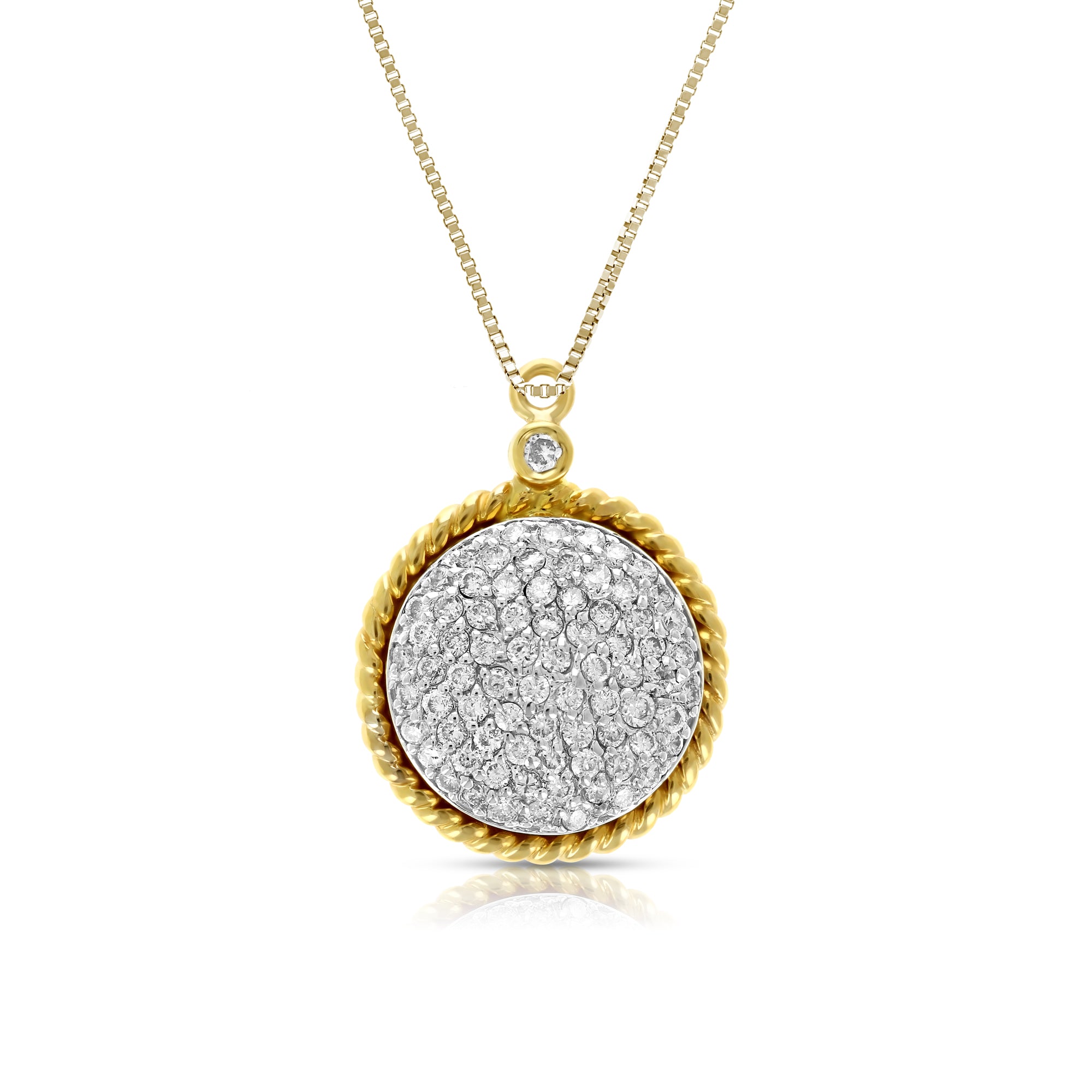 Circle Composite Diamond Pendant Necklace