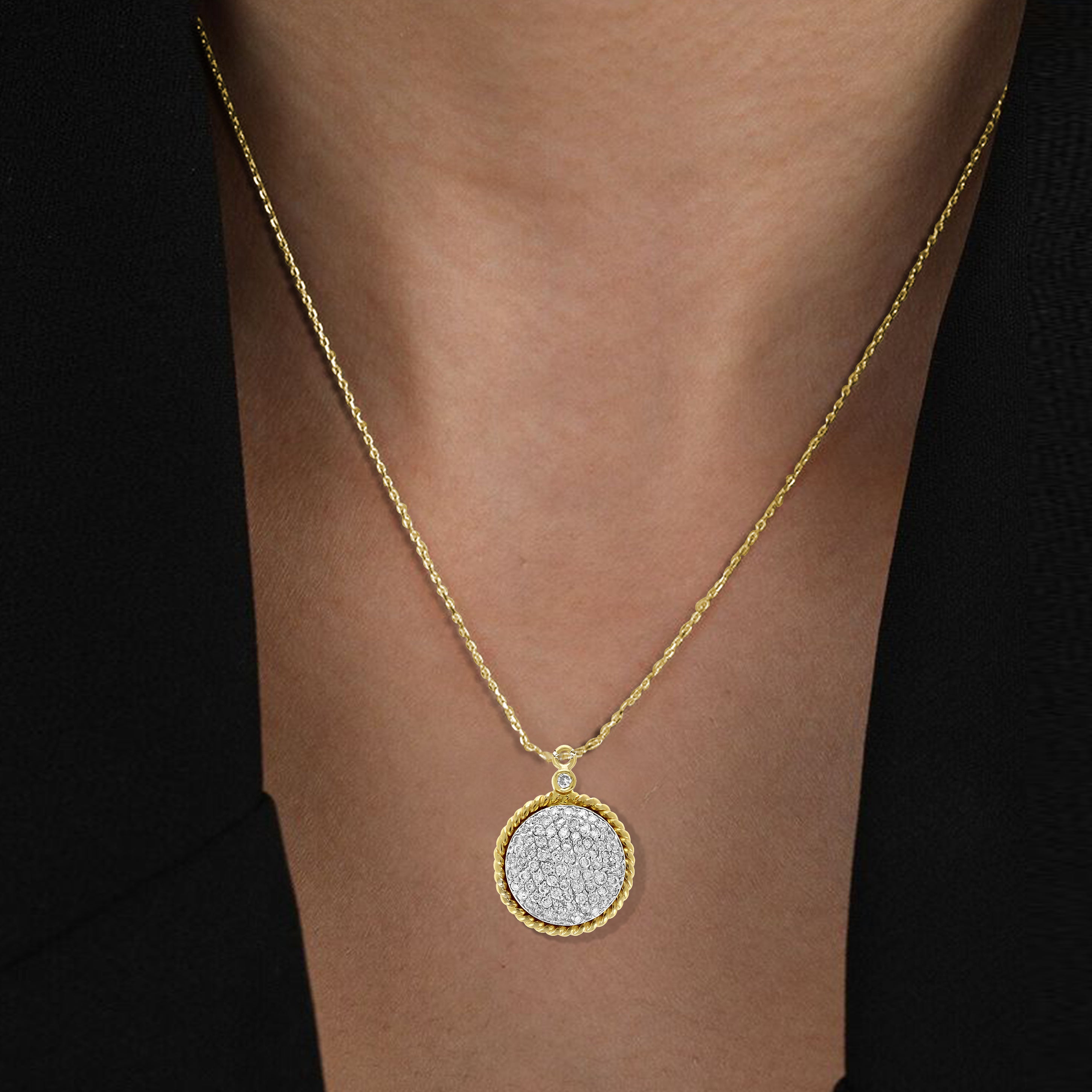 Circle Composite Diamond Pendant Necklace