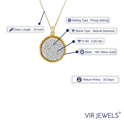 Circle Composite Diamond Pendant Necklace