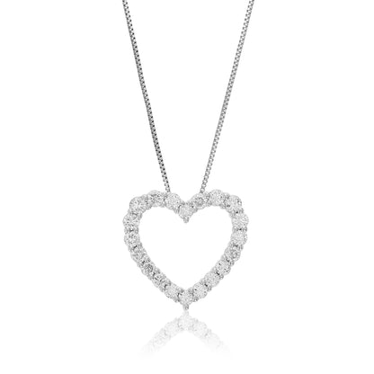 Heart Round Diamond Pendant Necklace