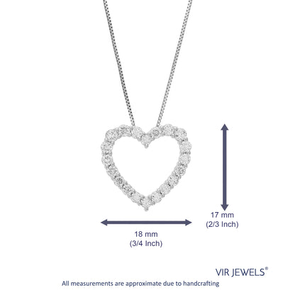 Heart Round Diamond Pendant Necklace