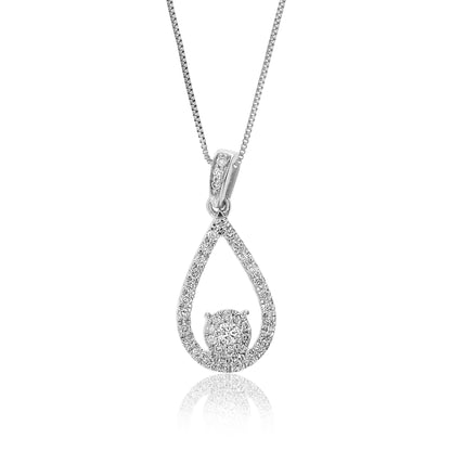 Teardrop Diamond Pendant Necklace