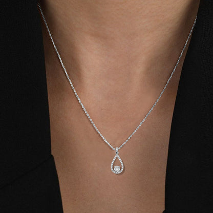 Teardrop Diamond Pendant Necklace