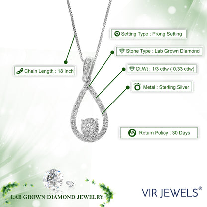 Teardrop Diamond Pendant Necklace