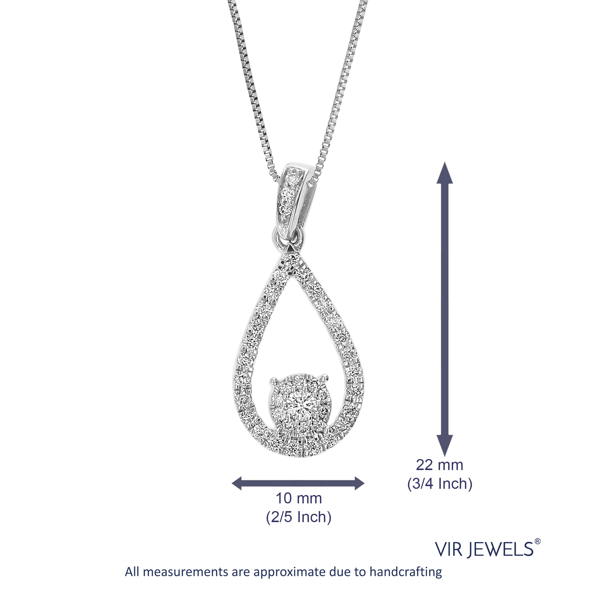 Teardrop Diamond Pendant Necklace