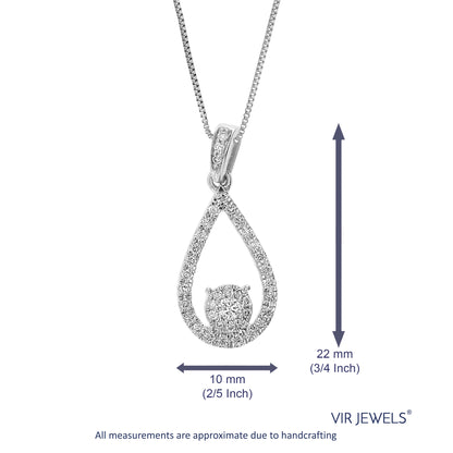 Teardrop Diamond Pendant Necklace