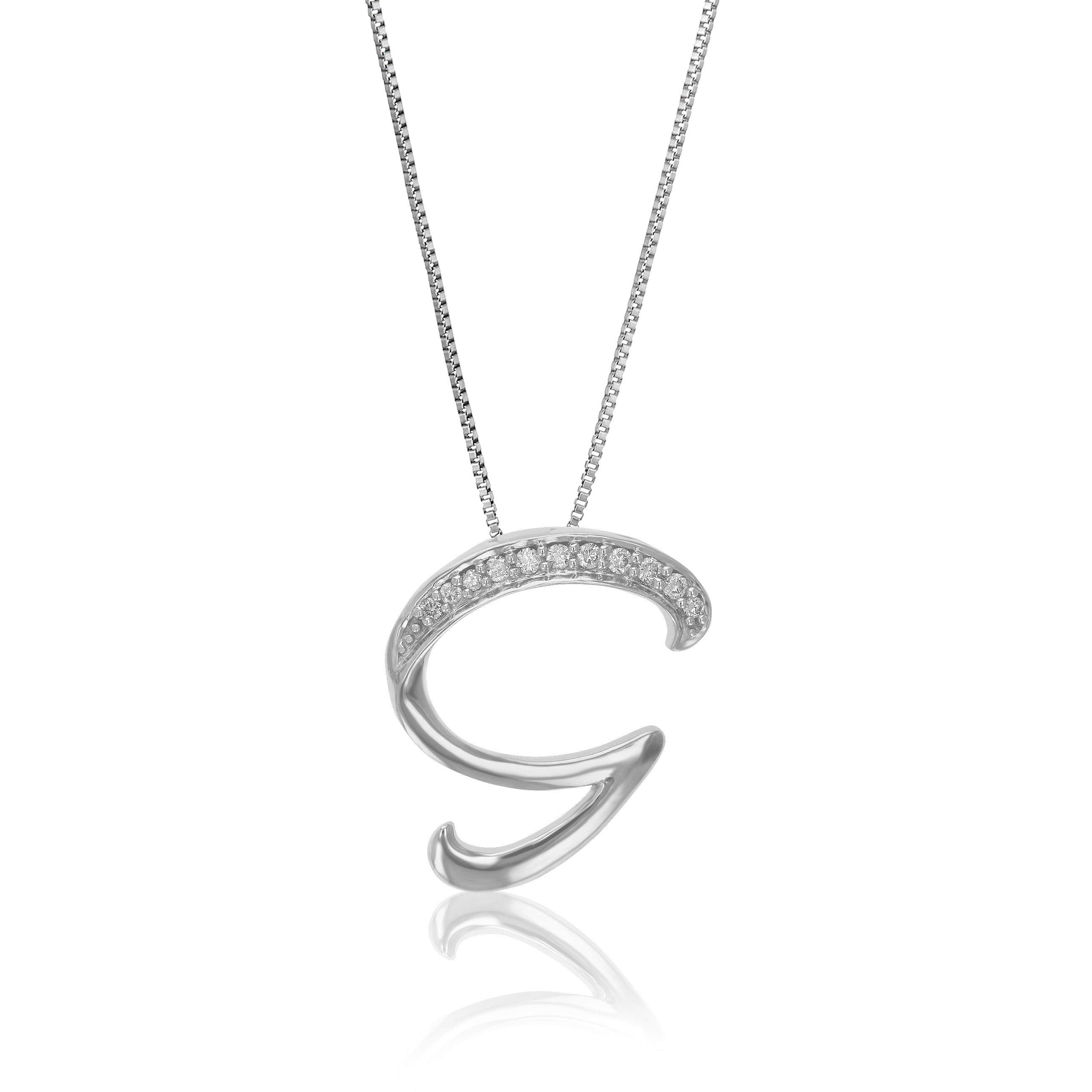 Lab Diamond Alphabet Pendant Necklace