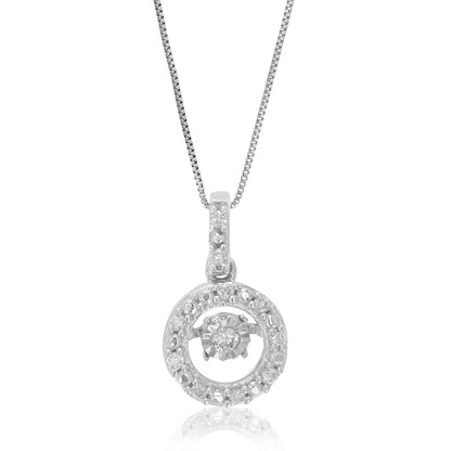 Swing Round Diamond Pendant Necklace