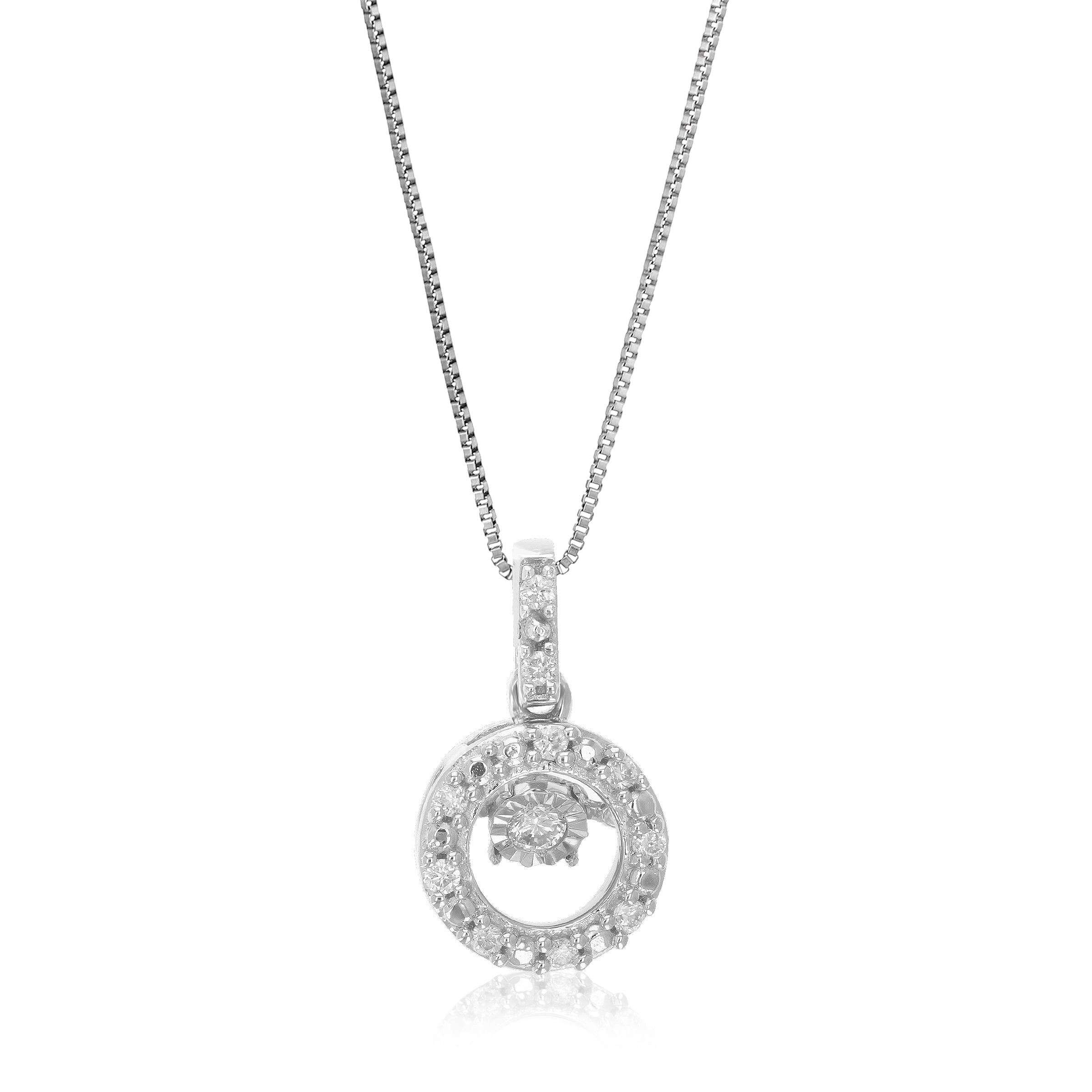 Swing Round Diamond Pendant Necklace