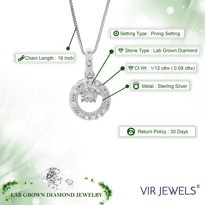 Swing Round Diamond Pendant Necklace