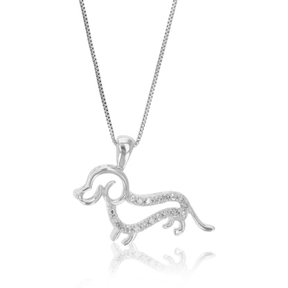 Dog Diamond Pendant Necklace