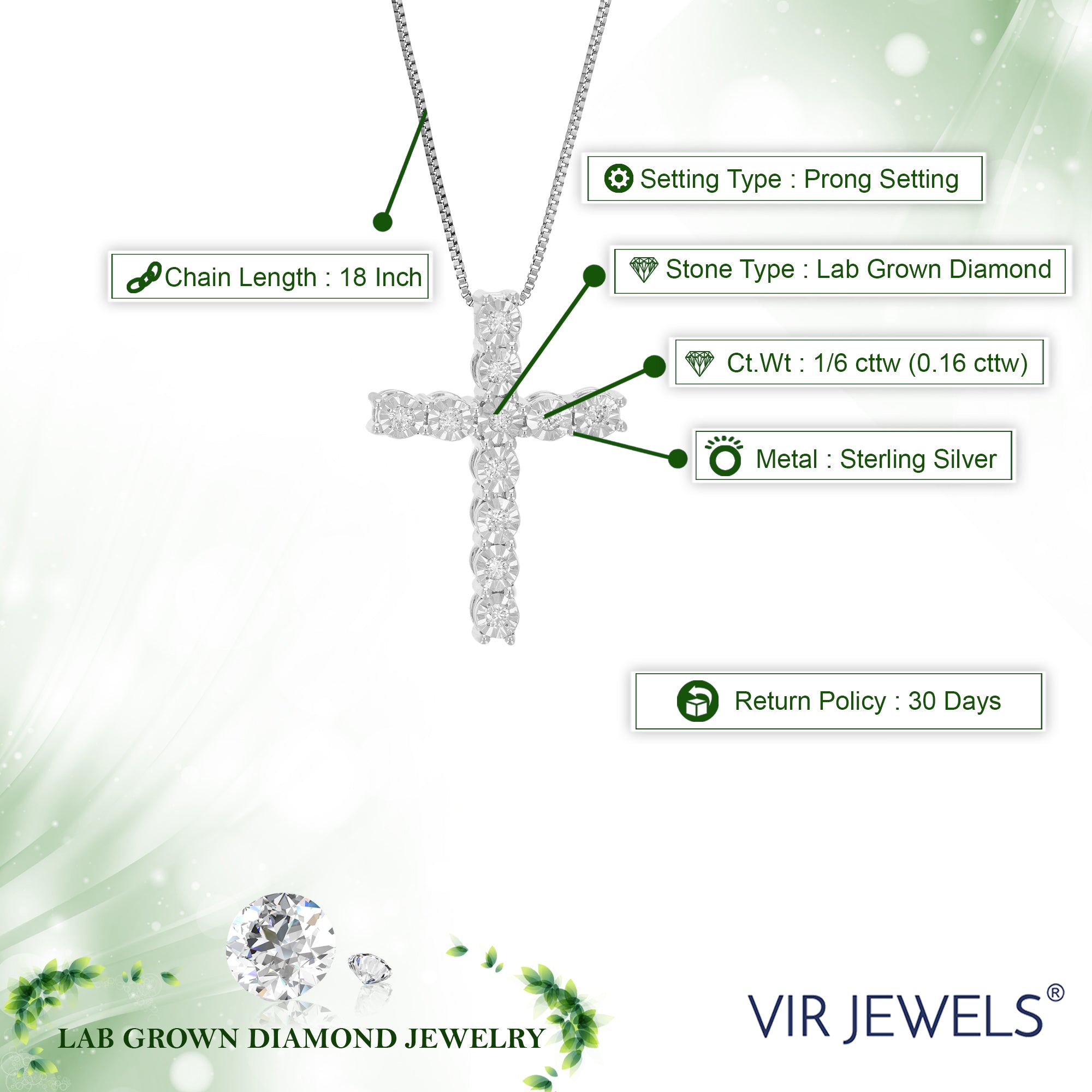 Cross Diamond Pendant Necklace