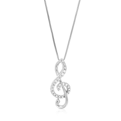 Musical Note Diamond Pendant Necklace