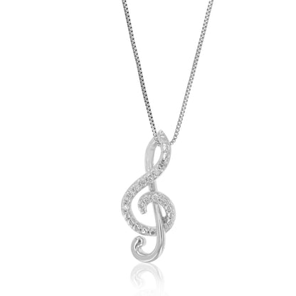 Musical Note Diamond Pendant Necklace