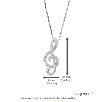 Musical Note Diamond Pendant Necklace